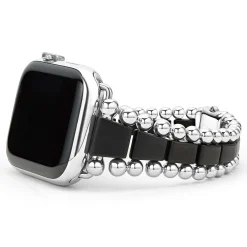 Watch Bands<LAGOS Matte Black Ceramic And Caviar Beaded Skull Bracelet Gift Set
