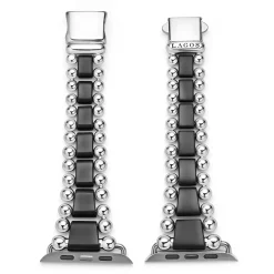 Watch Bands<LAGOS Matte Black Ceramic And Stainless Steel Watch Bracelet-42-49Mm