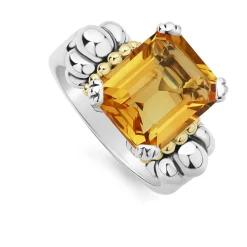 Gemstones<LAGOS Medium Emerald-Cut Citrine Ring