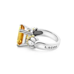 Gemstones<LAGOS Medium Emerald-Cut Citrine Ring