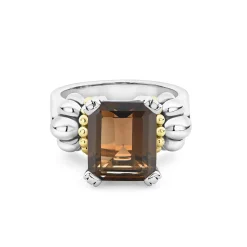 Gemstones<LAGOS Medium Emerald-Cut Smokey Quartz Ring