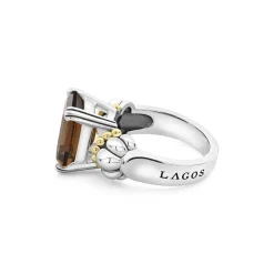 Gemstones<LAGOS Medium Emerald-Cut Smokey Quartz Ring