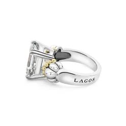 Caviar Rings<LAGOS Medium Emerald-Cut White Topaz Ring