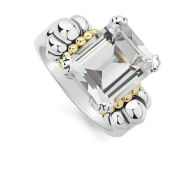 Gemstones<LAGOS Medium Emerald-Cut White Topaz Ring