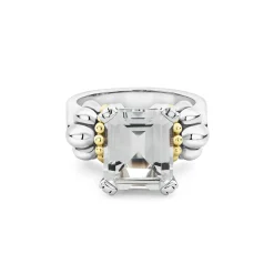 Gemstones<LAGOS Medium Emerald-Cut White Topaz Ring