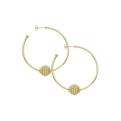 Gold<LAGOS Medium 18K Gold Caviar Ball Hoop Earrings