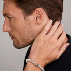 Gemstones<LAGOS Morganite Skull Bracelet