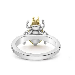 Gemstones<LAGOS Olive Quartz Beetle Diamond Ring