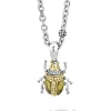 Gemstones<LAGOS Olive Quartz Diamond Beetle Pendant Necklace
