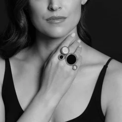 Gemstones<LAGOS Onyx And Diamond Circle Statement Ring