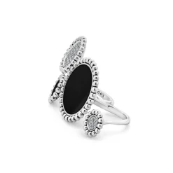Gemstones<LAGOS Onyx And Diamond Circle Statement Ring