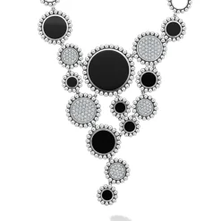 Gemstones<LAGOS Onyx And Diamond Statement Bib Necklace