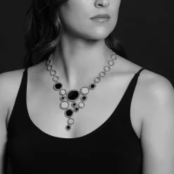 Gemstones<LAGOS Onyx And Diamond Statement Bib Necklace