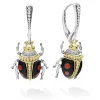 Gemstones<LAGOS Onyx Beetle Diamond Drop Earrings