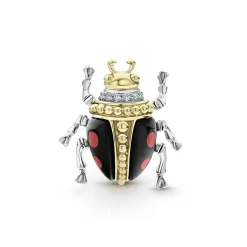 Gemstones<LAGOS Onyx Beetle Diamond Pin