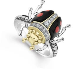 Gemstones<LAGOS Onyx Beetle Diamond Ring