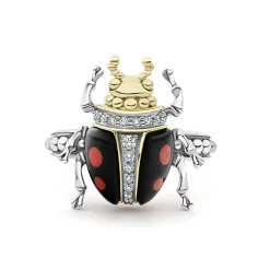 Gemstones<LAGOS Onyx Beetle Diamond Ring