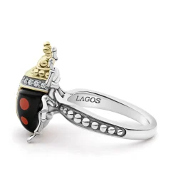 Gemstones<LAGOS Onyx Beetle Diamond Ring