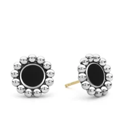 Gemstones<LAGOS Onyx Circle Stud Earrings