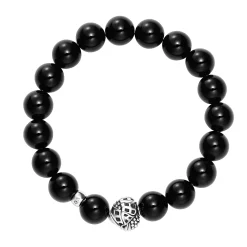 Gemstones<LAGOS Onyx Silver Station Bead Bracelet