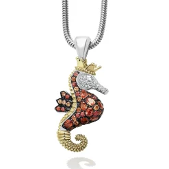 Gemstones<LAGOS Orange Sapphire And Diamond Seahorse Pendant Necklace