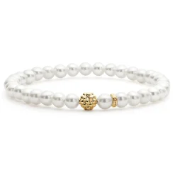 Pearl<LAGOS Pearl Gold Station Bead Bracelet