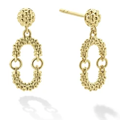 Gold<LAGOS Petite 18K Gold Superfine Caviar Drop Earrings