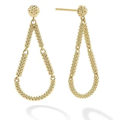 Drop Earrings<LAGOS Petite 18K Gold Superfine Caviar Tear Drop Earrings