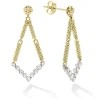 Gold<LAGOS Petite Superfine Diamond Drop Earrings