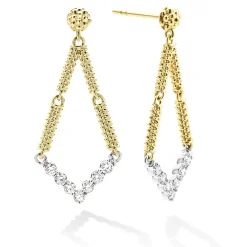 Gold<LAGOS Petite Superfine Diamond Drop Earrings