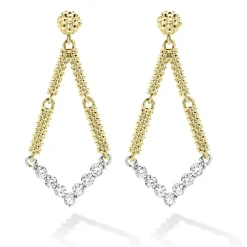 Gold<LAGOS Petite Superfine Diamond Drop Earrings