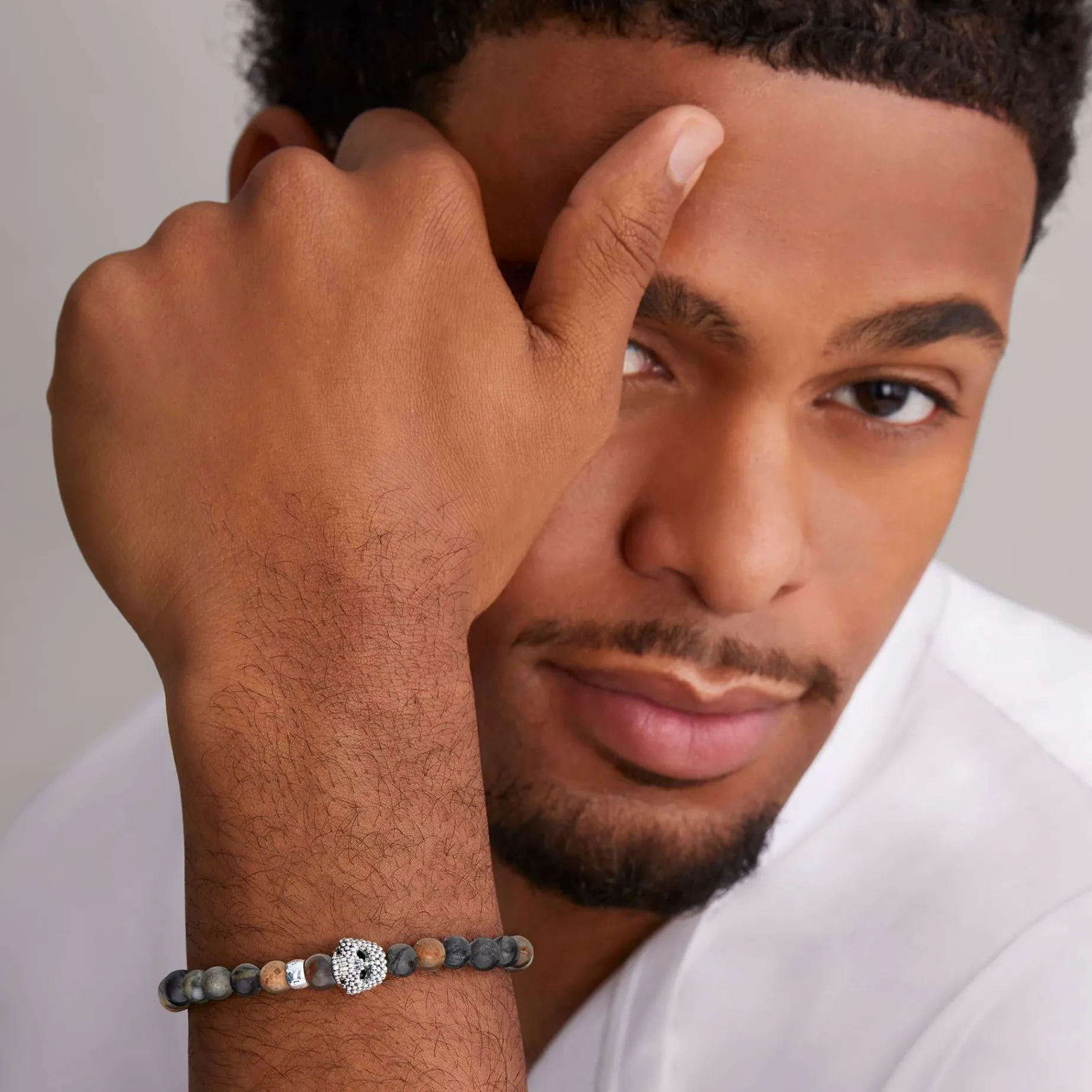 Bracelets<LAGOS Picasso Jasper Skull Bracelet
