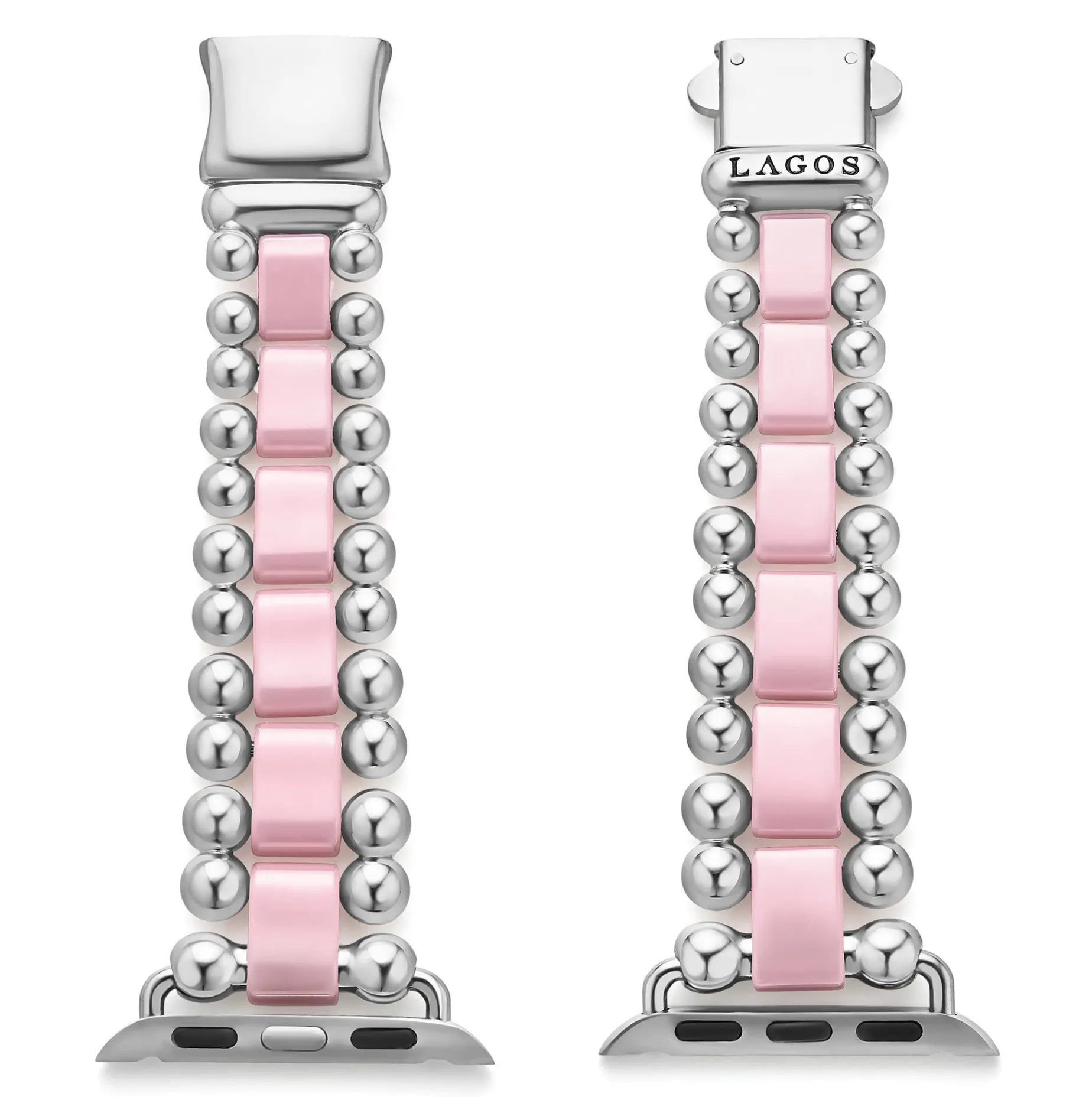 Watch Bracelets<LAGOS Pink Ceramic And Stainless Steel Watch Bracelet-38-45Mm