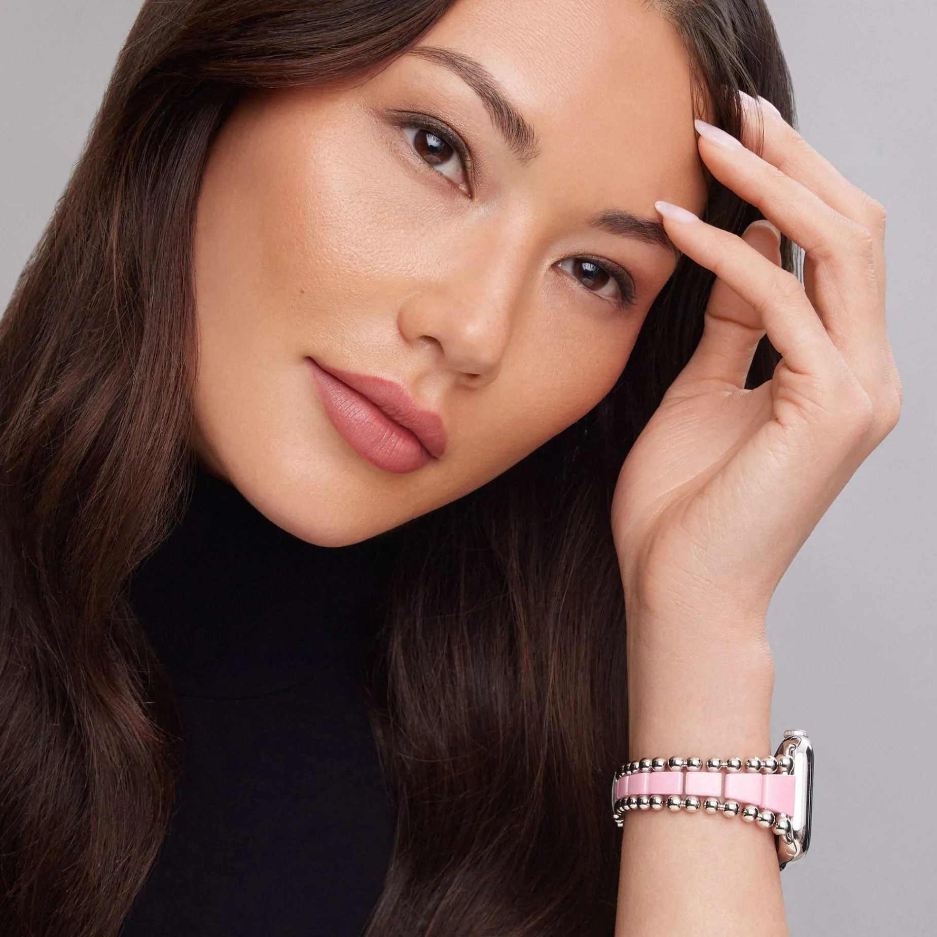 Watch Bracelets<LAGOS Pink Ceramic And Stainless Steel Watch Bracelet-42-49Mm