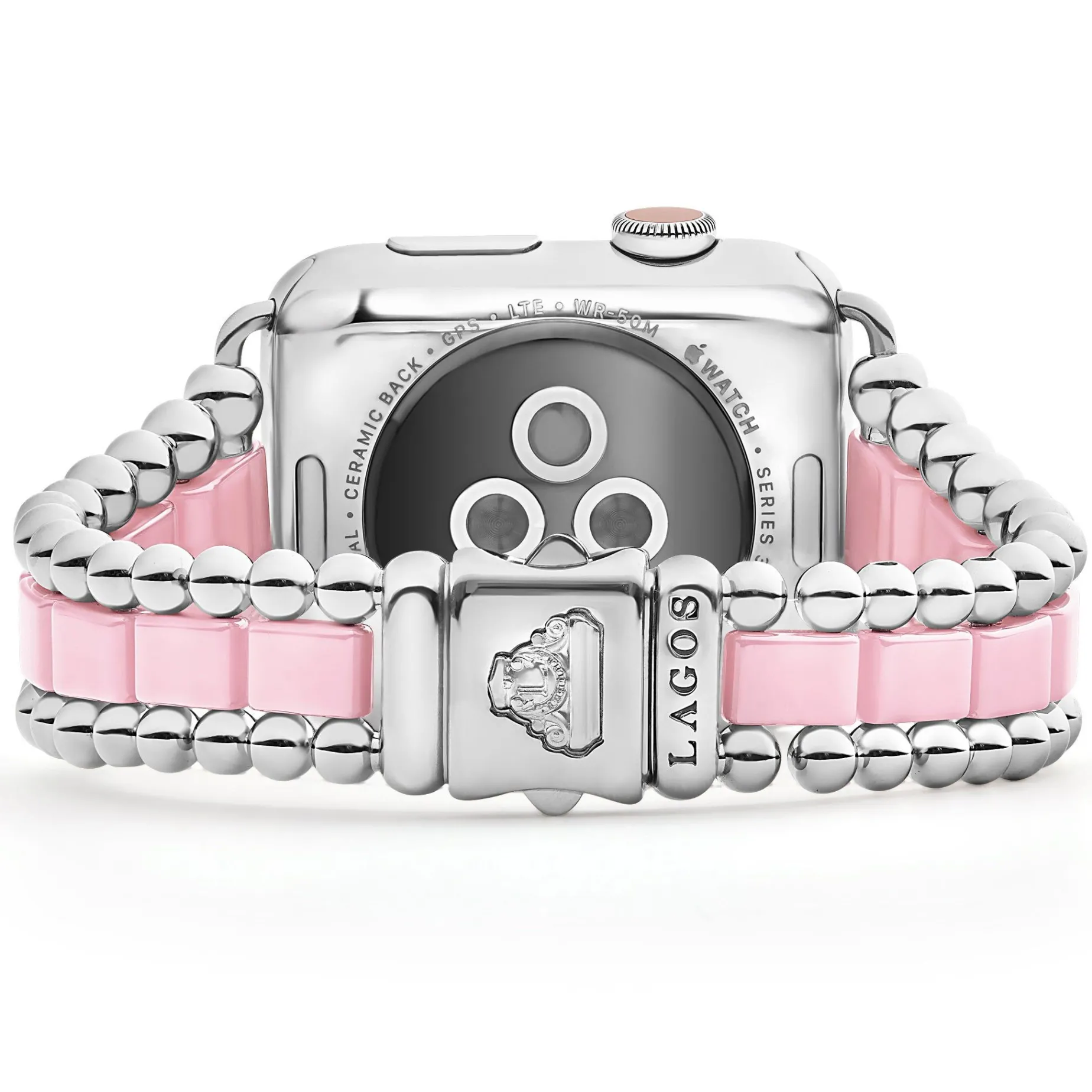 Watch Bracelets<LAGOS Pink Ceramic And Stainless Steel Watch Bracelet-42-49Mm