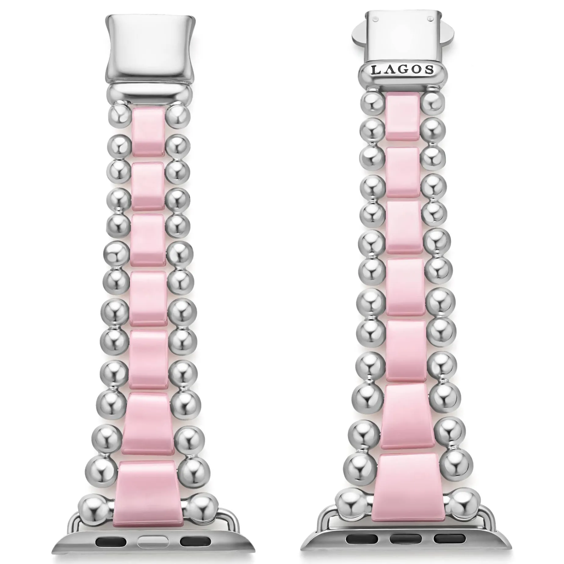 Watch Bracelets<LAGOS Pink Ceramic And Stainless Steel Watch Bracelet-42-49Mm