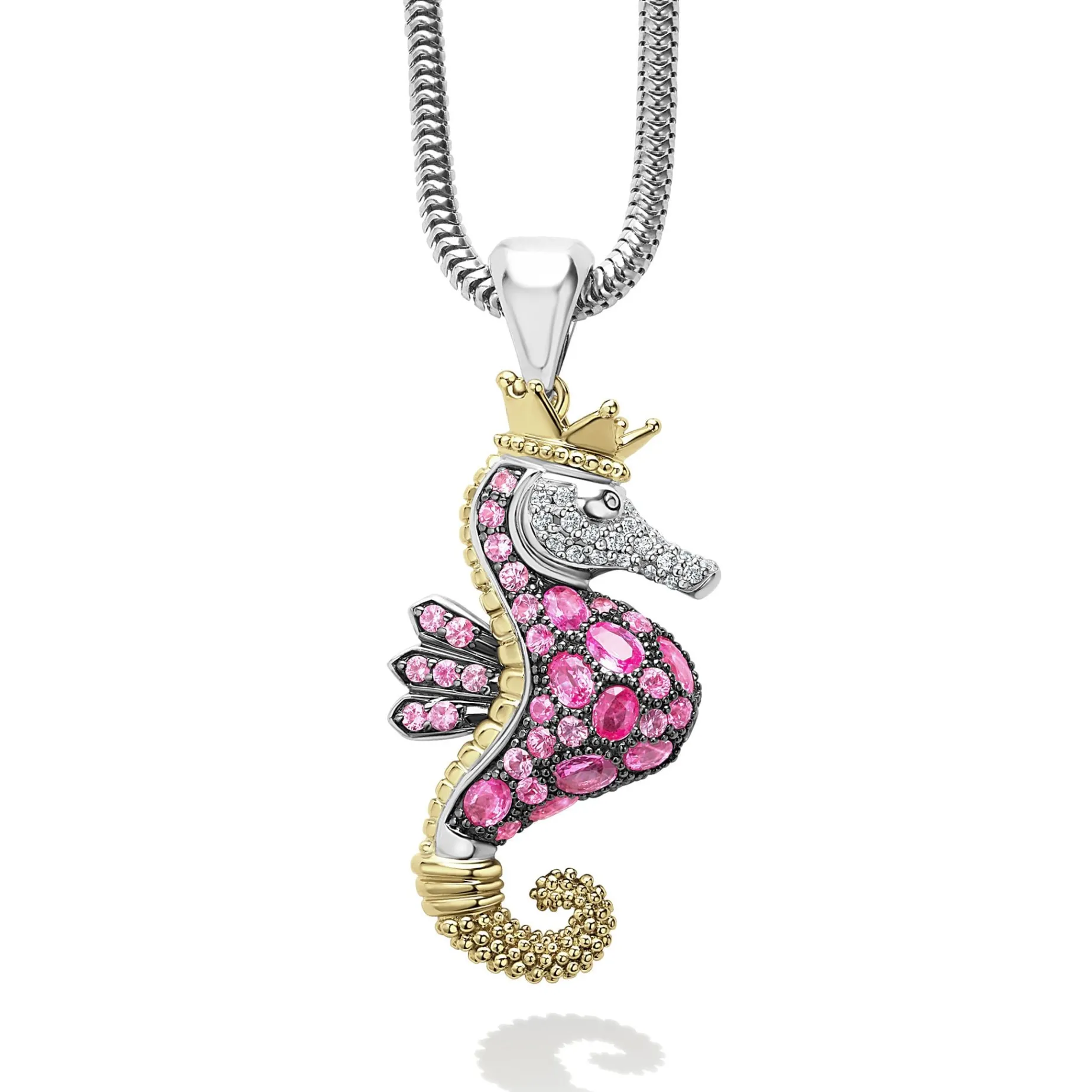 Gemstones<LAGOS Pink Sapphire And Diamond Seahorse Pendant Necklace