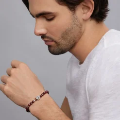 Gemstones<LAGOS Poppy Jasper Skull Bracelet