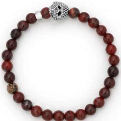 Gemstones<LAGOS Poppy Jasper Skull Bracelet