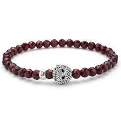 Gemstones<LAGOS Red Garnet Skull Bracelet