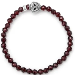 Gemstones<LAGOS Red Garnet Skull Bracelet