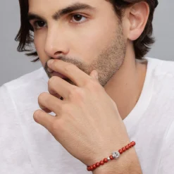 Gemstones<LAGOS Red Jasper Skull Bracelet