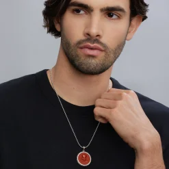 Amulets<LAGOS Red Jasper Skull Crossbone Amulet