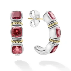 Gemstones<LAGOS Rhodolite Garnet Hoop Earrings