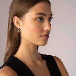 Gemstones<LAGOS Rhodolite Garnet Hoop Earrings