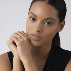 Gold<LAGOS Round Mother Of Pearl Stacking Ring