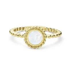 Gold<LAGOS Round Mother Of Pearl Stacking Ring