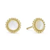 Gold<LAGOS Round Mother Of Pearl Stud Earrings