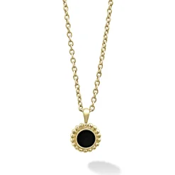 Gemstones<LAGOS Round Onyx Pendant Necklace