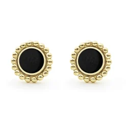 Gemstones<LAGOS Round Onyx Stud Earrings